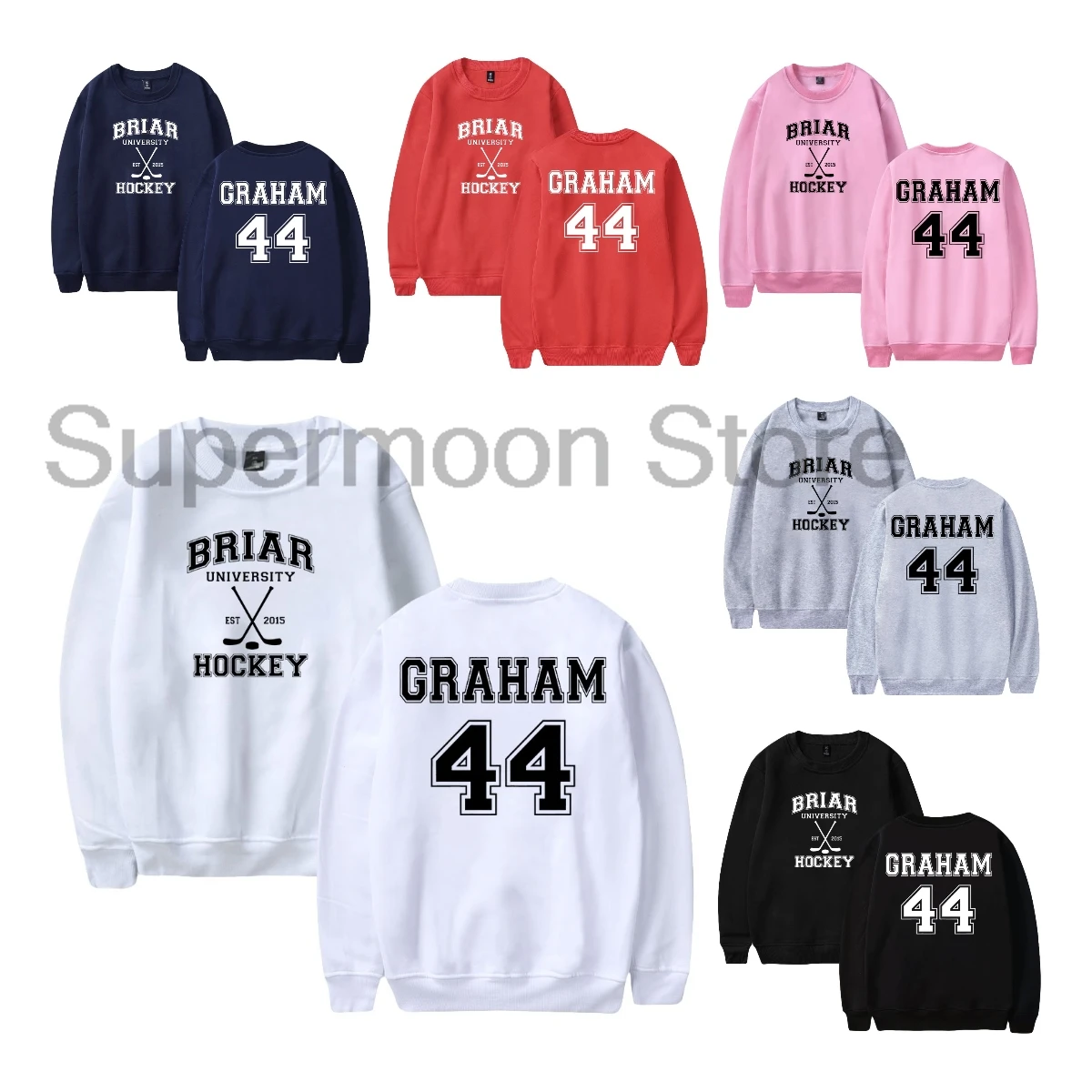 Off Campus Briar University Hockey Team Merch Crewneck Unisex Long Sleeve Streetwear Women Men Pullover Sweatshirts