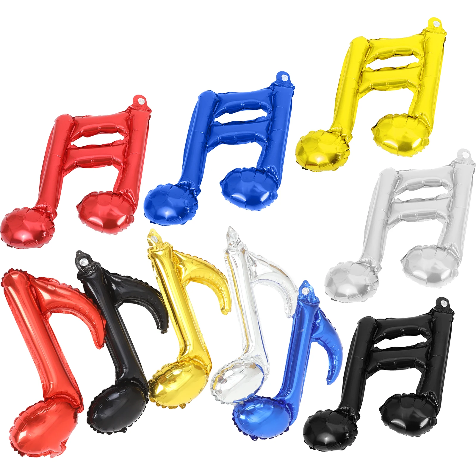 

10pcs Music Note Balloons Aluminum Foil Inflatable Metallic Birthday Party Decorations Reusable Concert Theme Sound