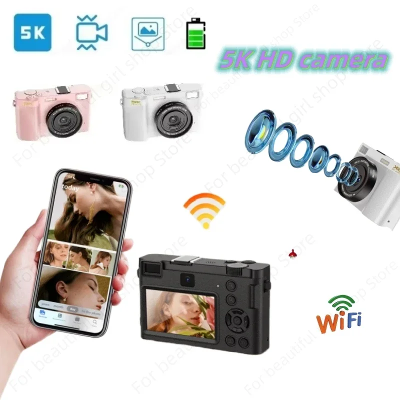 

Цифровая камера 5K HD, Wi-Fi, 64 МП, точка доступа, дистанционное управление, спортивная цифровая видеокамера, двойной объектив, 18-кратный зум, фотосъемка, 170 мАч, встроенный аккумулятор