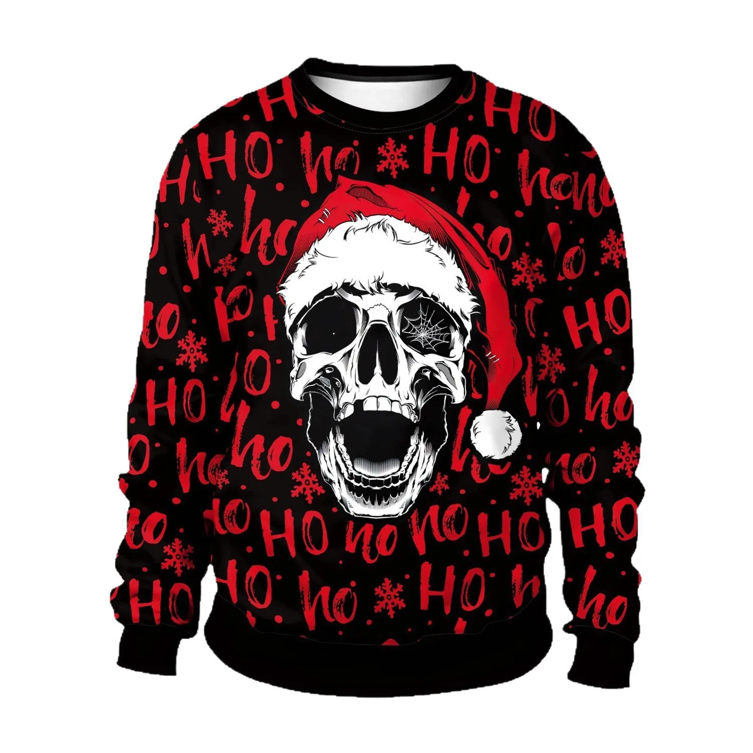 Christmas Sweater Couples Pullover New Year Eve Holiday Party ClothesXmas Sweatshirt 3D Print Santa Claus Skeleton Ugly Graphic