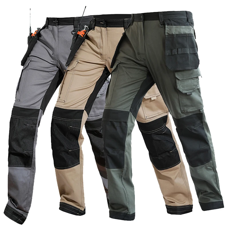 Men\'s Multi-Pocket Cargo Pants Outdoor Work Pants Wear-Resistant Pants Worker\'s Trousers Working Pants Men Workwear