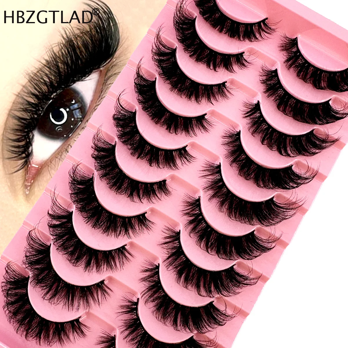 New 10Pairs Fluffy False Eyelashes Naturally Soft & Thick 9D Faux Mink Eyelashes Enhance Eye Makeup