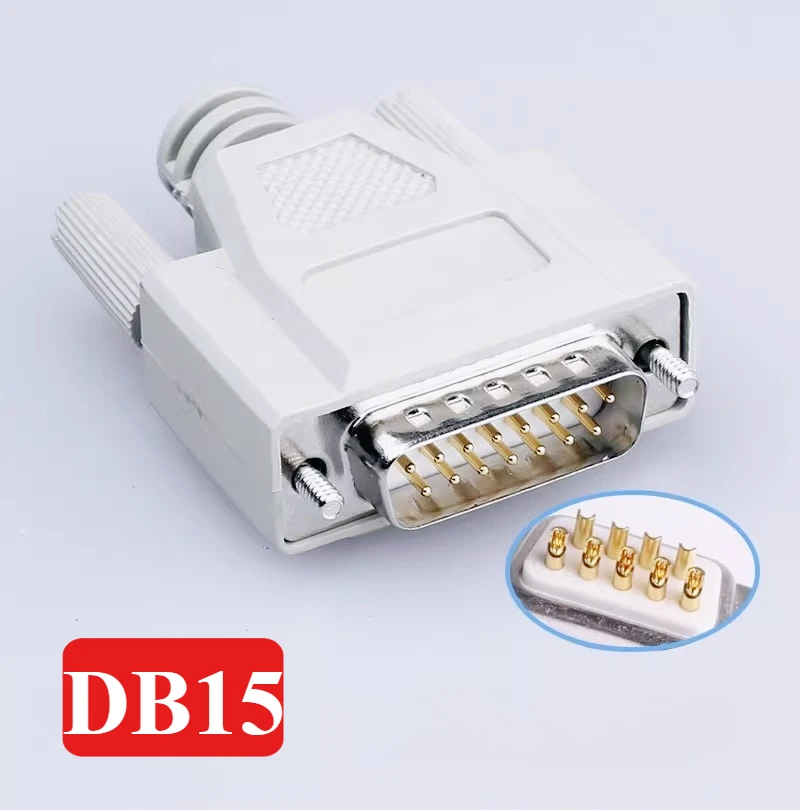 DB15 Connector Male Female Adapter 15pin DIY 2-Row Soldering RS232 Serial Port Header Plug-in Gold Plating 15Pin Cable Connector