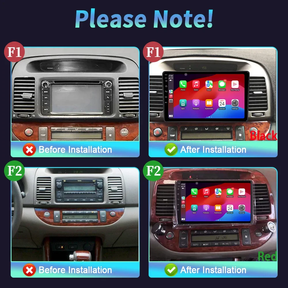 Android 14 Car Radio Multimedia Navigation For Toyota Camry 5 XV 30 2001-2006  Head Unit Screen WIFI Wireless Carplay Stereo