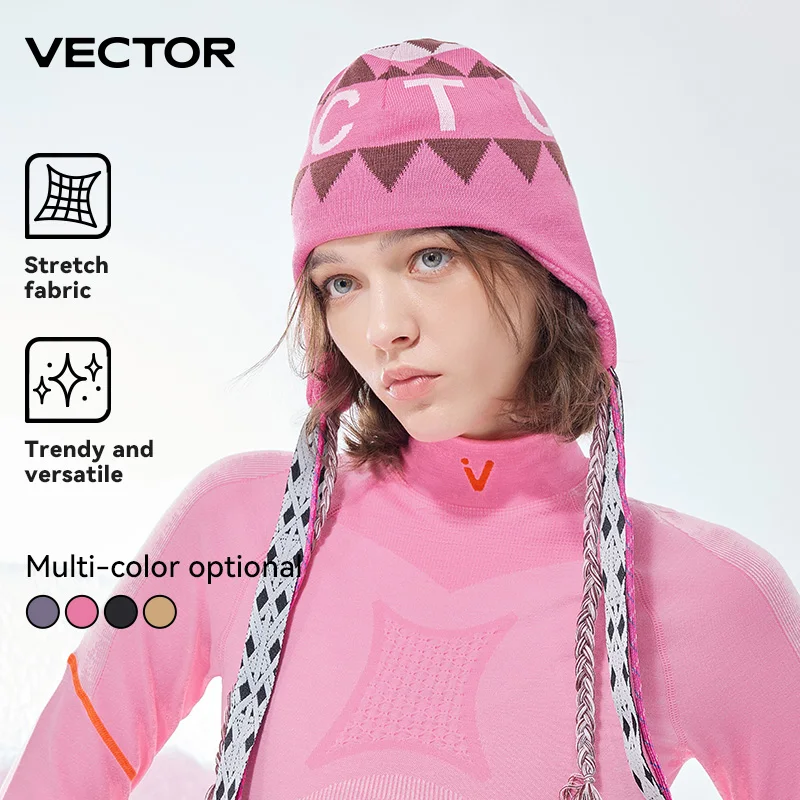 

VECTOR Boho Paddle Ear Protector Knitted Hat Windproof Warm Elastic Skin Friendly Trendy Versatile Three Dimensional Cutting