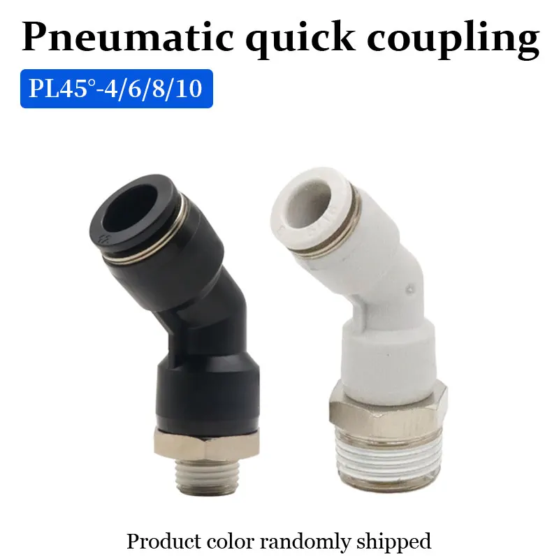 1/10/20 unidades KQ2K/PL45 °   Rosca macho pneumática de encaixe de cotovelo de conexão rápida M5 1/8 1/4 3/8 Push-in OD 4/6/8 Conector para mangueira de ar