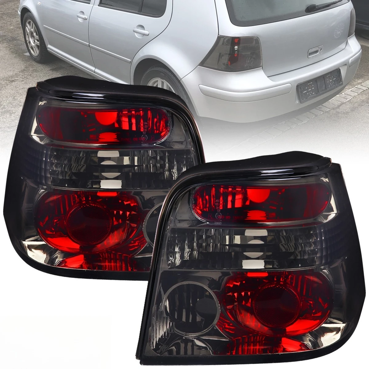 

Smoke Tail Lights Fits 1999-2006 Volkswagen Golf IV MK4 Brake Lamps Left+Right