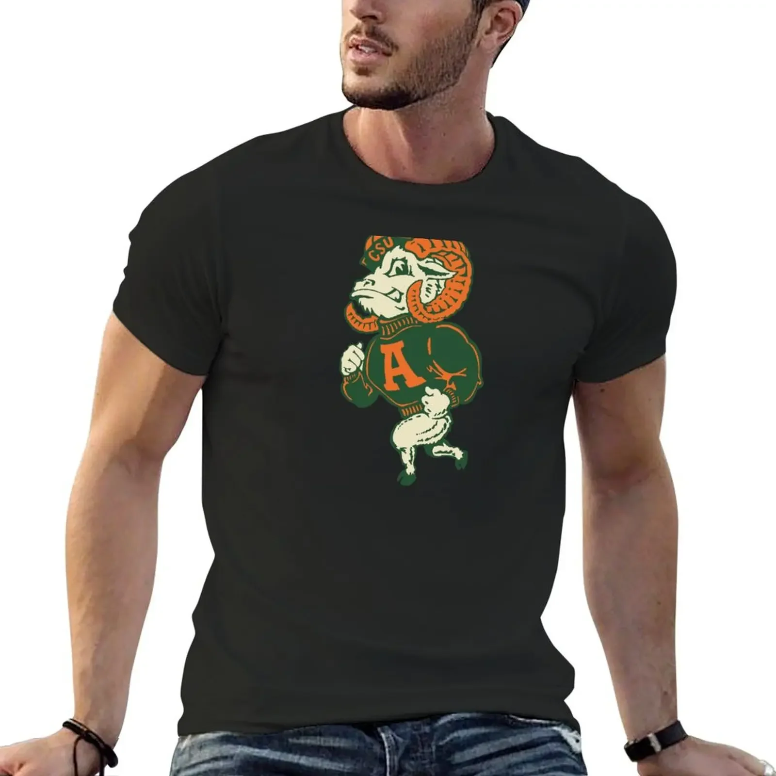 Vintage Colorado State University Aggies Logo Design T-Shirt plus sizes blanks anime tshirt cotton t shirt men