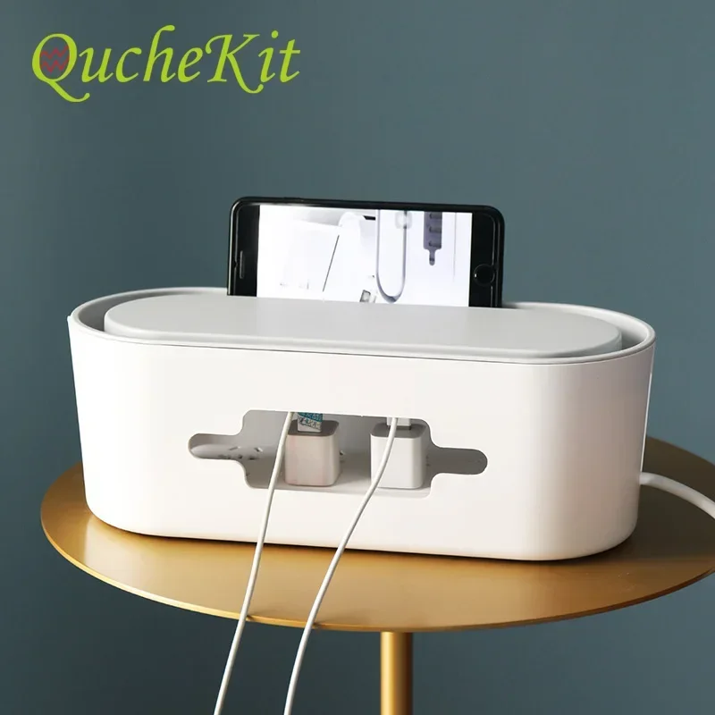 Big Size Charger Socket Cable Storage Box Power Strip Wire Case Anti Dust Organizer Network Line Storage Bin Charger Wire Manage