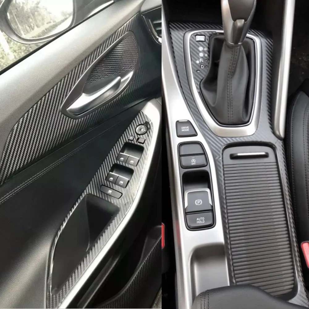 

For Hyundai Lafesta 2019-2021 Interior Central Control Panel Door Handle Carbon Fiber Stickers Decals Car styling Accessorie