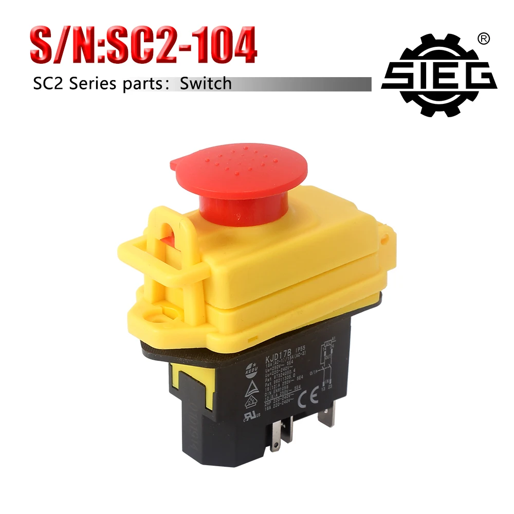 Power Emergency stop switch SIEG SC2-104&CX704&G8688&G0765&Compact 9&BD-6&BD-X7&BD-7 Urgent Stop Switch Mini Lathe Spares part