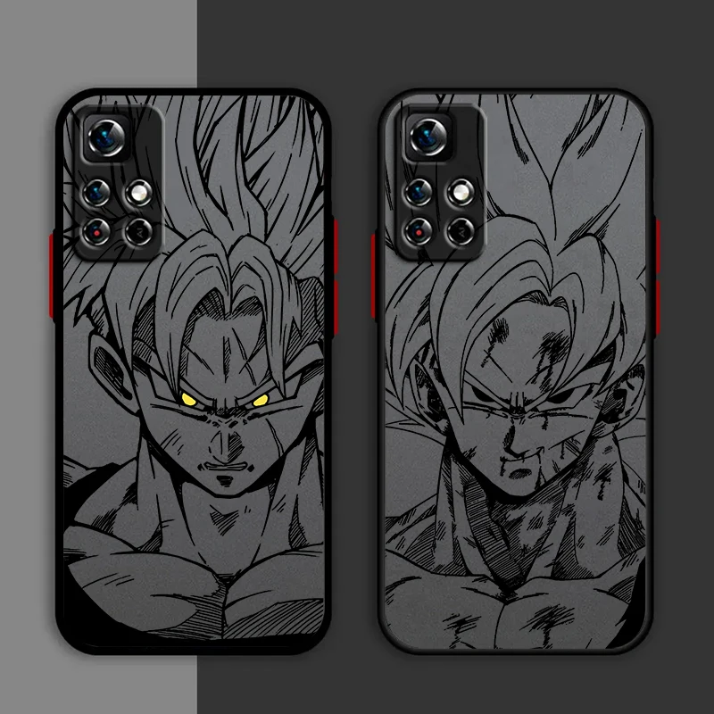 Dragon Balls Super Cool Phone Case For Redmi Note 13 12 11 10 Pro Plus S T Lite 4G 5G Matte Frosted Translucent Cover