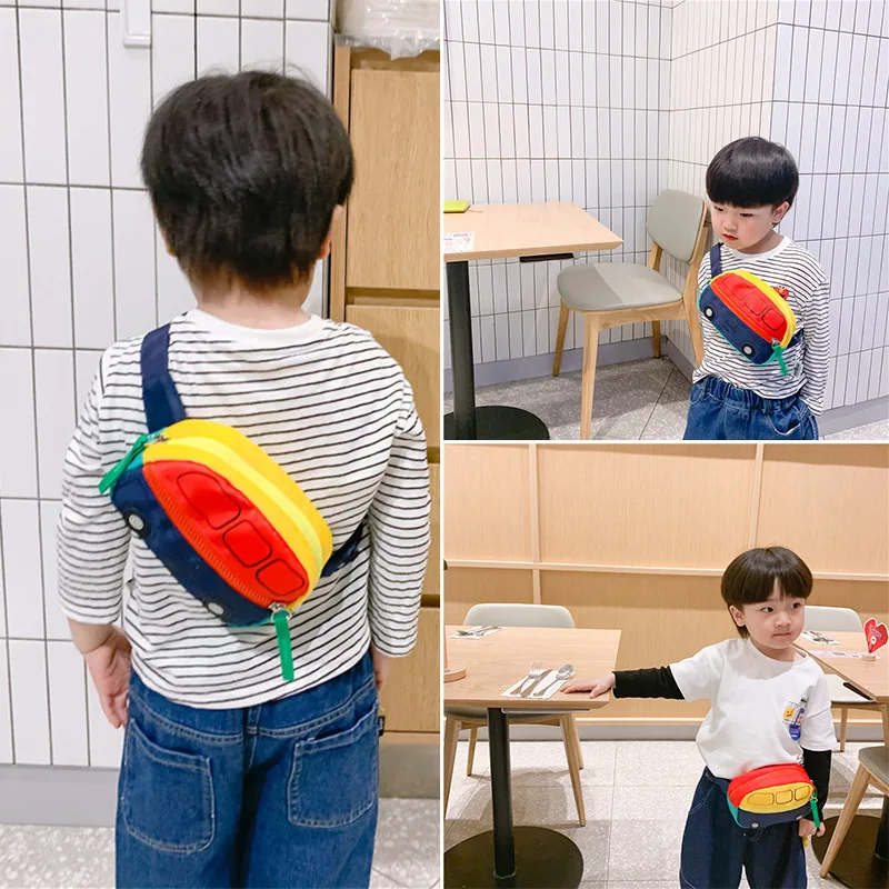 Casual Boys Waist Bag Fashion Cartoon Car Children Crossbody Bag Sports Outdoors Shoulder Chest Bag Mini Cute Kids Coin Purse