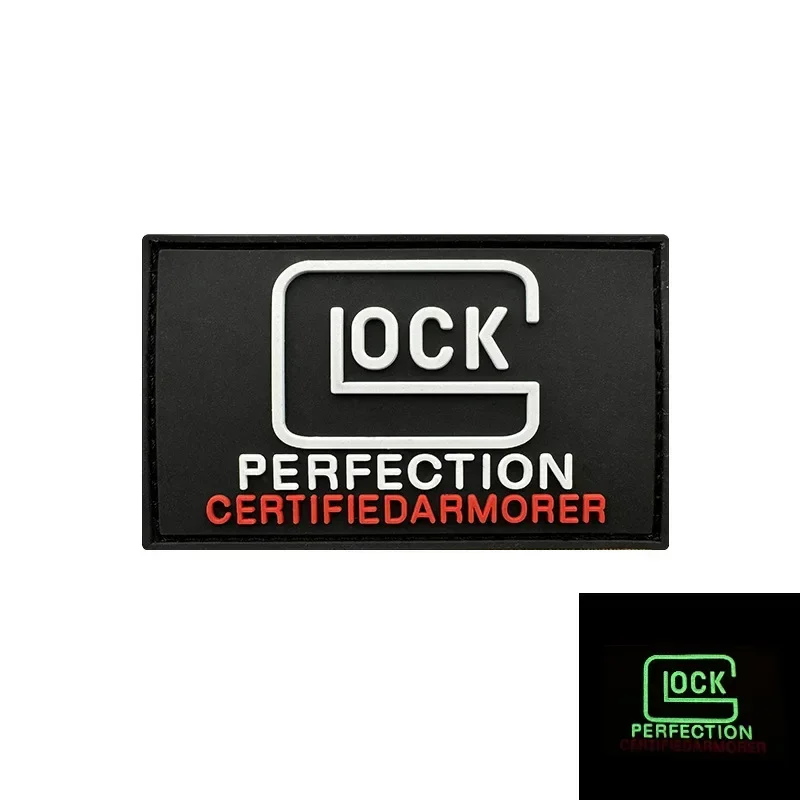 GLOCK Morale Badge SAFE ACTION PISTOLS PVC Hook and Loop Patches Tactical Armband Backpack Decorative Sticker