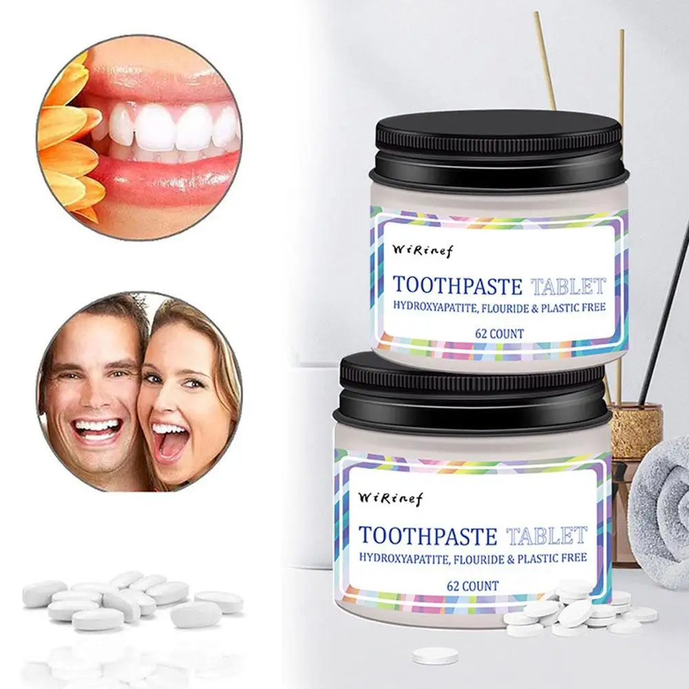 Creme dental comprimidos para viagens, hidroxiapatita Toothpaste Tabs, Natural Whitening, creme dental para viagens, Nano, gratuito, Dental Care,