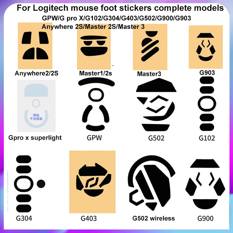 for  Logitech Mouse Foot Stickers 3M Foot Pad parts G302/G303/G304/G402/G403/G502/G602/G703/G900/G903/G-PRO/G Pro X Superlight