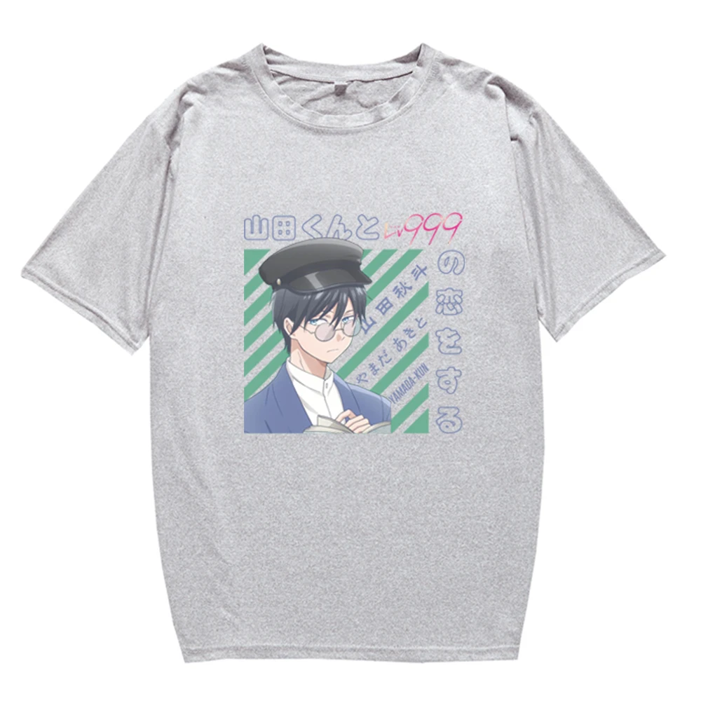 Camiseta gráfica de anime unissex, gola em O, casual, minha história de amor com Yamada-Kun na Lv999, estampa gráfica, mulheres e homens