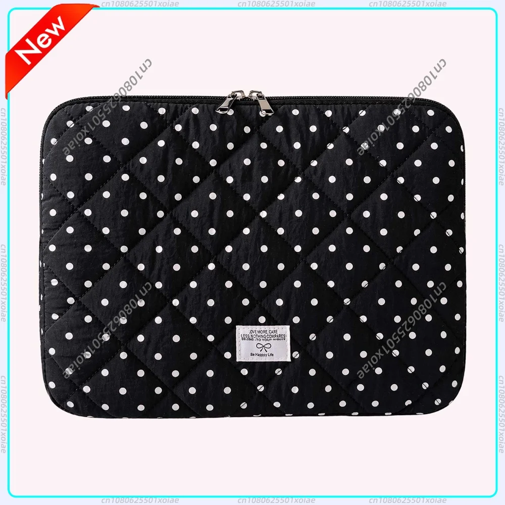 Polka Dot Padded Computer Sleeve 11/13/14 Inch Soft Computer Liner Bag Aesthetic Puffy Laptop Case for Travel Work College Shop