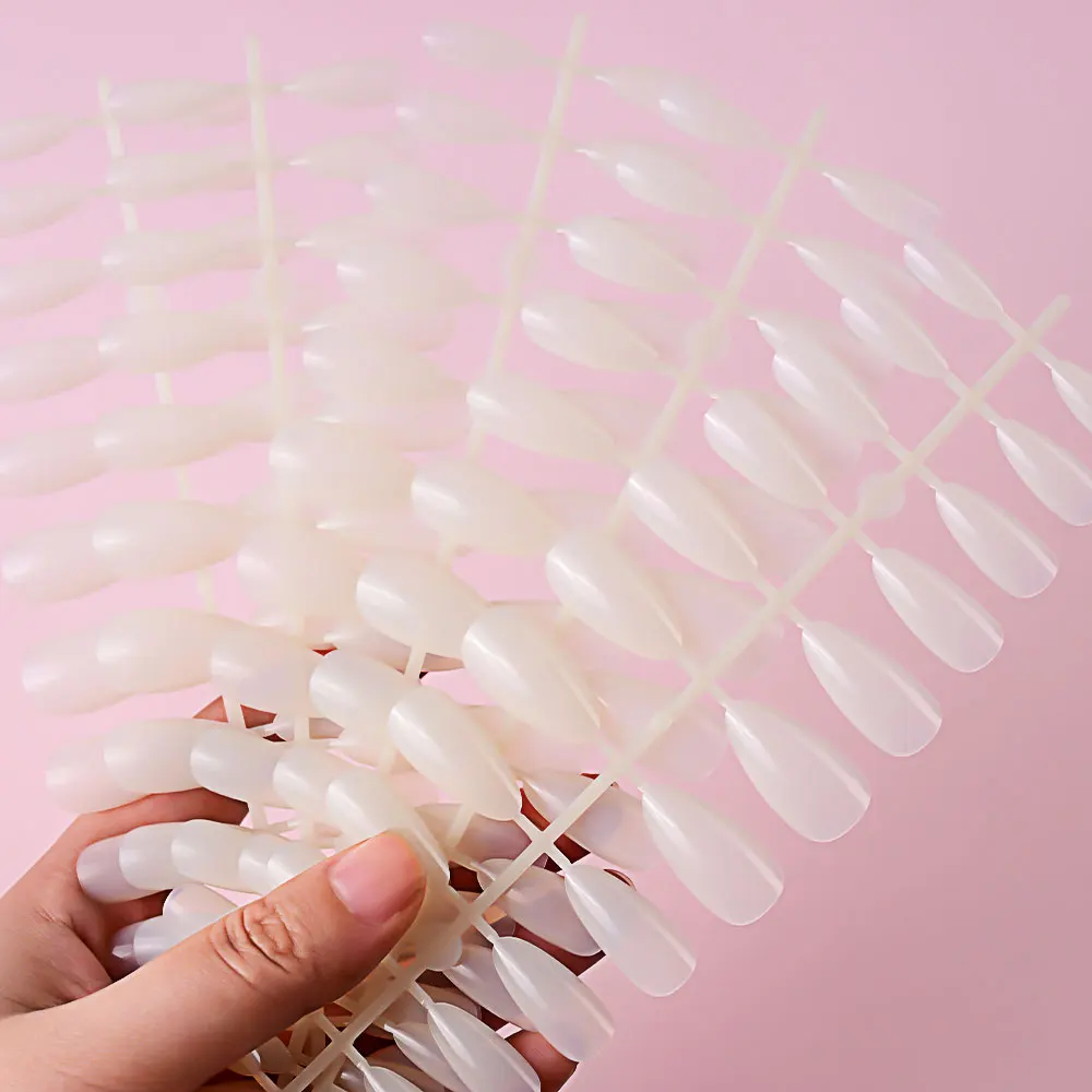 120Pcs/Bag Red Soft Gel Tips Press On Nails Medium Almond Handmade Full Fake Nails Reusable Artificial Round Oval False Nails