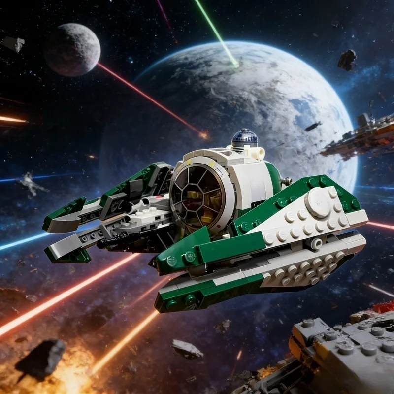 New MOC Battle Spaceship Model 253Pcs Home Ornament Building Blocks Gift for Boys and Girls