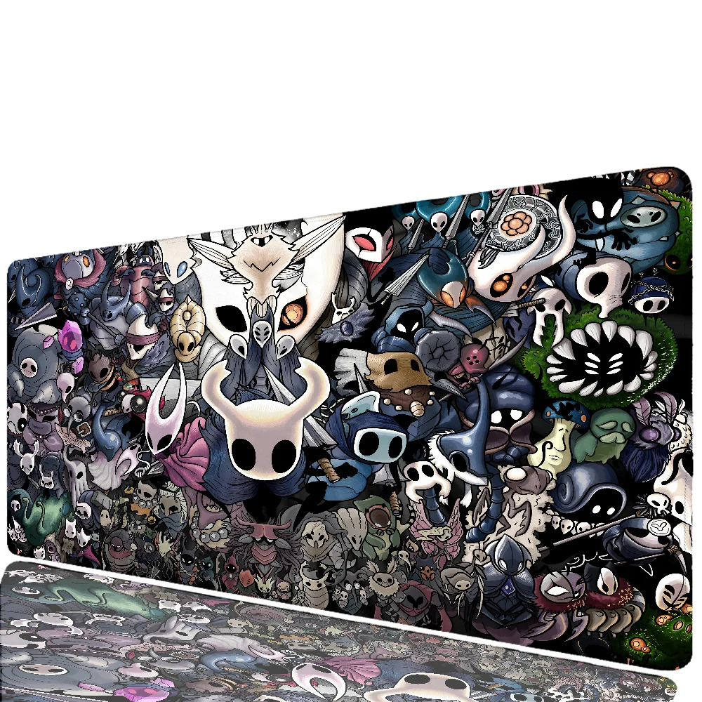 H-Hollow Knight-Grand tapis de souris de jeu LockEdge épais, clavier d'ordinateur, table, bureau, polymères