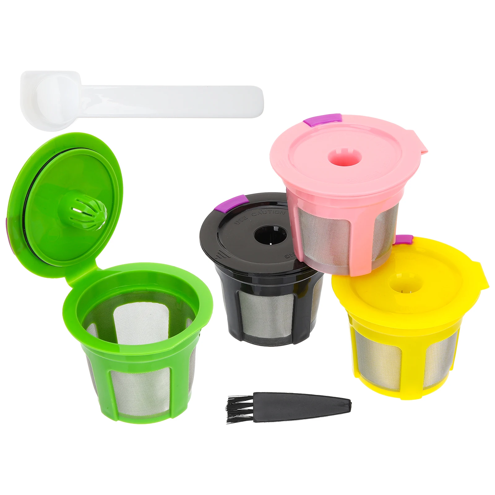 

4 Pcs Reusable Coffee Machine Filter Espresso Capsule Basket Cup Cover Easy Clean Plastic Kitchen Appliance Accessories