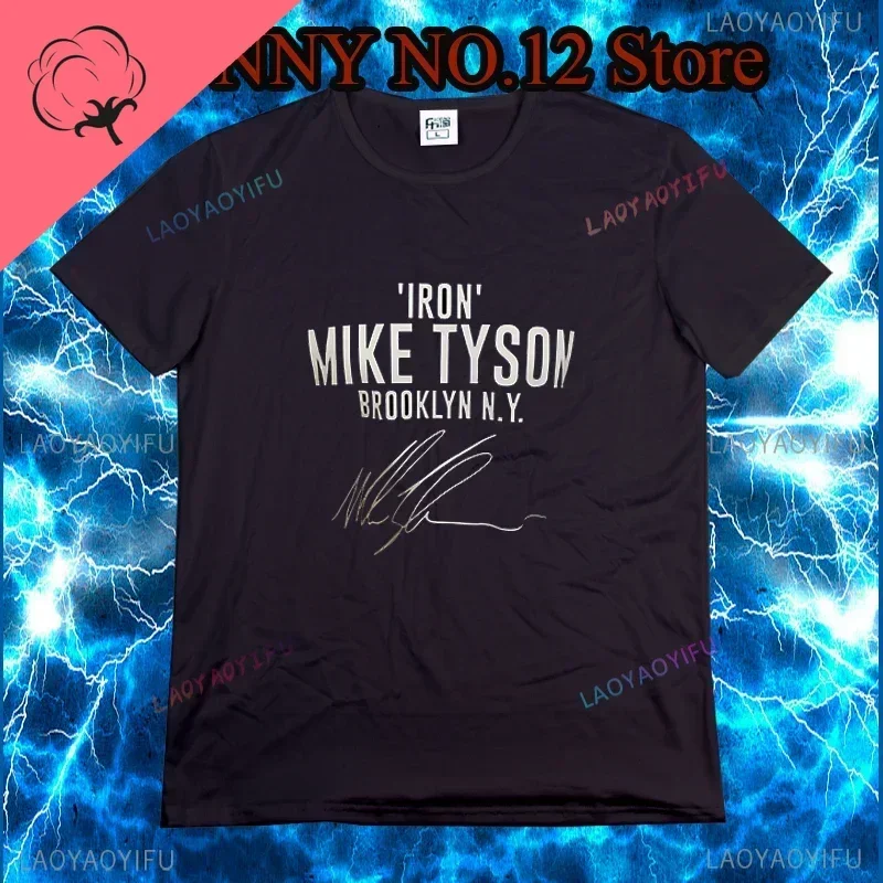 Famous Iron Mike Tyson Autograph Boxing Fans T-Shirt. Summer Tee O-Neck Short Sleeve Mens Top Popular Customized New