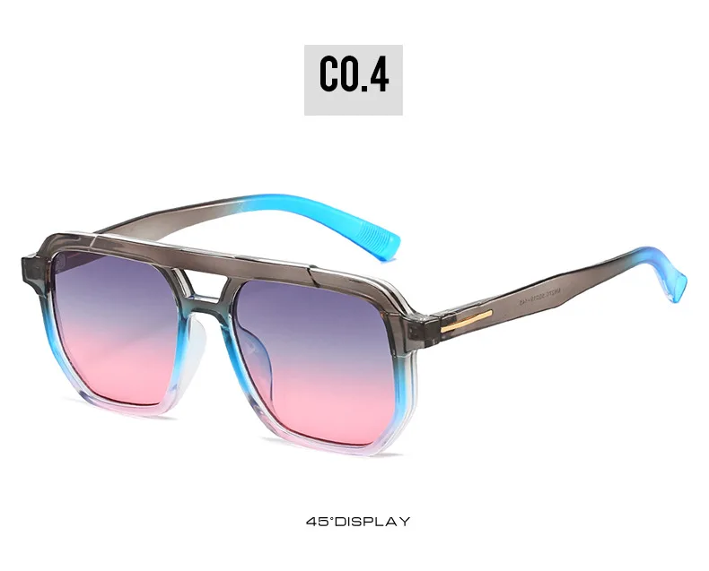 2025 Doppelstrahl-Quadrat-Sonnenbrille für Herren und Damen, Liniendekoration, geeignet für alle Sonnenschutz im Luftfahrt-Stil – Detail 10