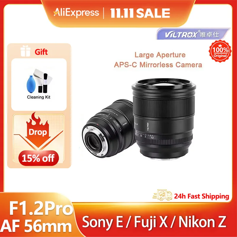 Viltrox 56mm F1.2 PRO enfoque automático lente de cámaras de retrato de gran apertura para Fujifilm XF Sony E ZV10 Nikon Z XT30II XS10 A7R A7M Z6