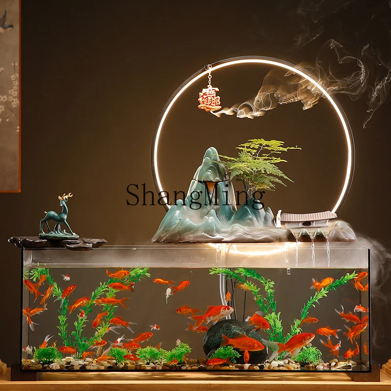 

CL flowing water fish tank ornament living room household circulating water feng shui lucky office entrance