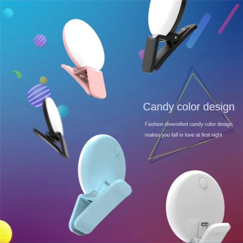 B74A Mobile Phone Fill Flash Lens Light Lamp Clip Three Stop Dimming Mini Durable Practical 10 LED Selfie Ring Beauty