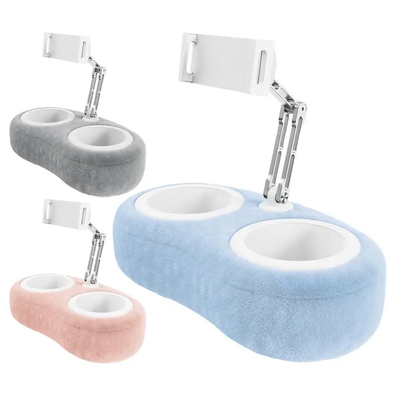

Double Slot Storage For Kindle Pillow Holder Fits 4.7 To 13 Inch Tablet Phone 360 degree Swivel Holder Lazy Desktop Bed Holder