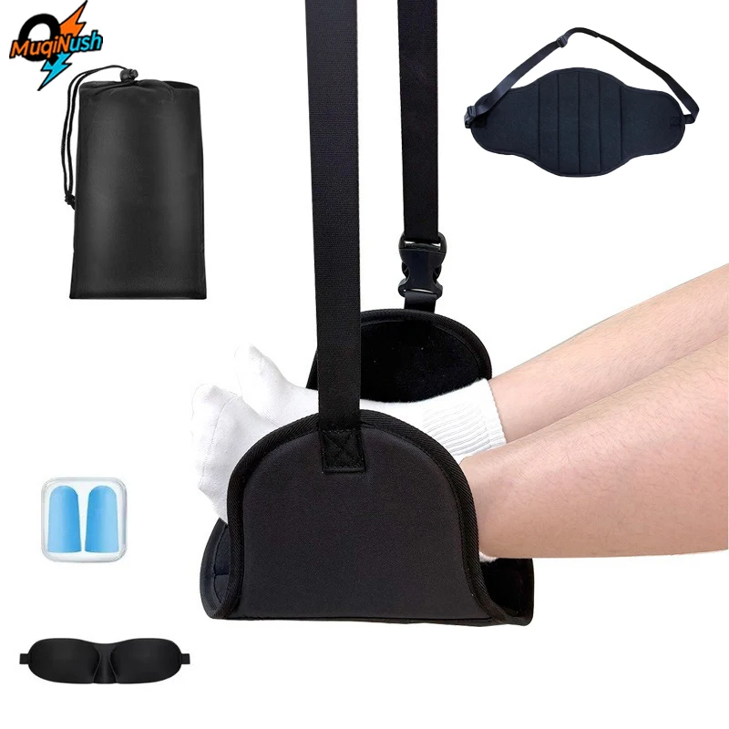

MuqiNush 1 pc Airplane travel hammock - Portable Adjustable Foot Hanger Essential for Relaxing Feet During Travel Flights-Office