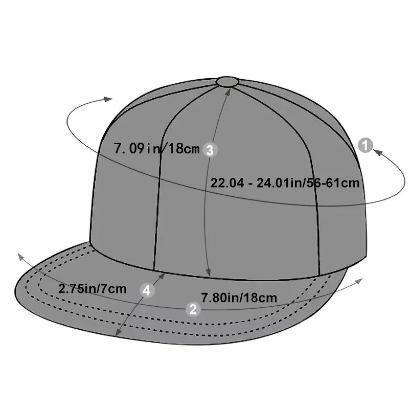 Fashion Unisex Baseball Cap Men Women Hip-hop Flat-brimmed Cap Outdoor Snapback Hat Flat Brim Trendy Leisure Adjustable Sun Hats