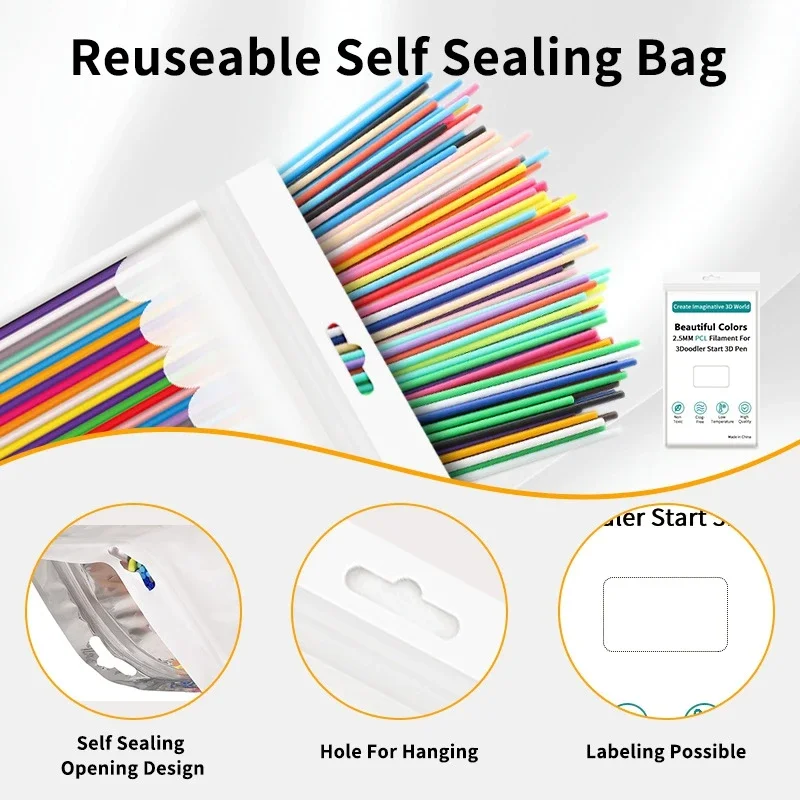 

3D Drawing Pen Refill Filament Bundle 110/160/250PCS 3D Pen Filament Refills 2.5mm 15CM Long 3D Print Filament Pen Accessories