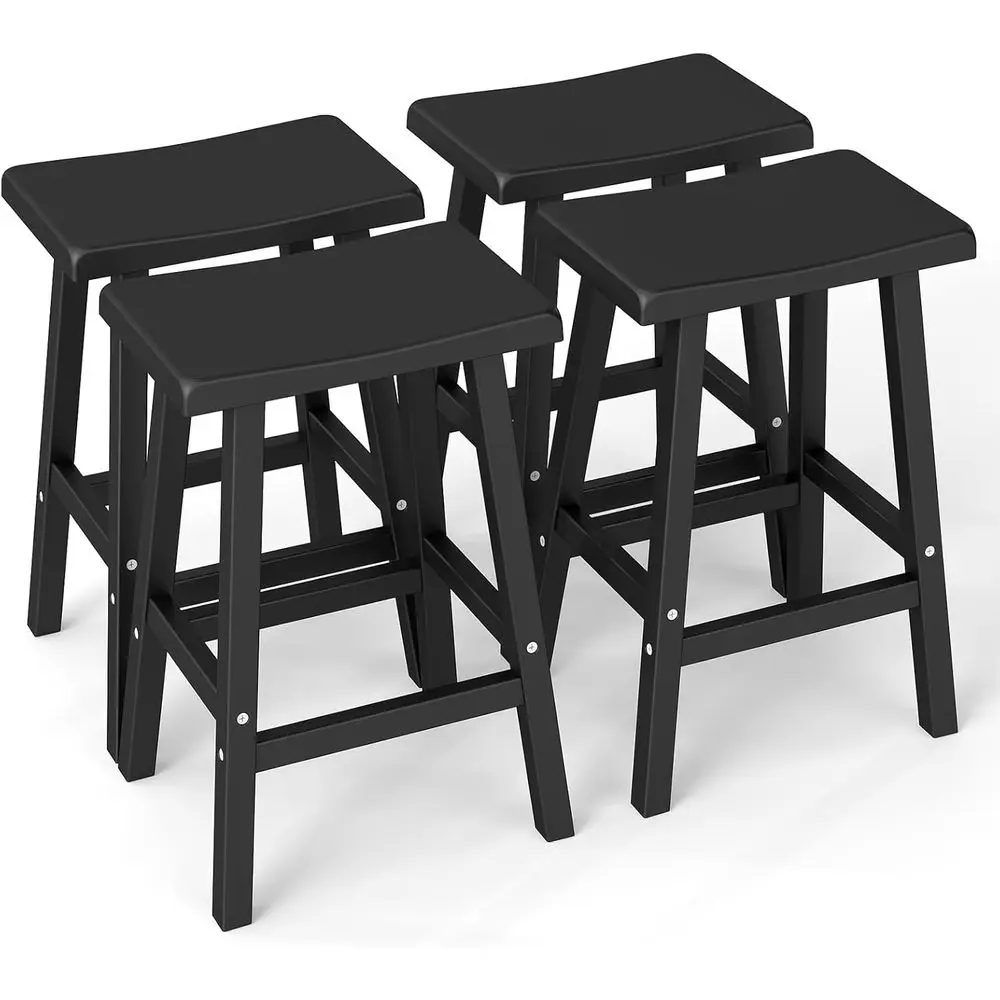 

Outdoor Set of 4, Waterproof Durable Resin Seats, Counter Stool Sturdy and Stylish, All-Weather Barstools for Patio, Balcony, or