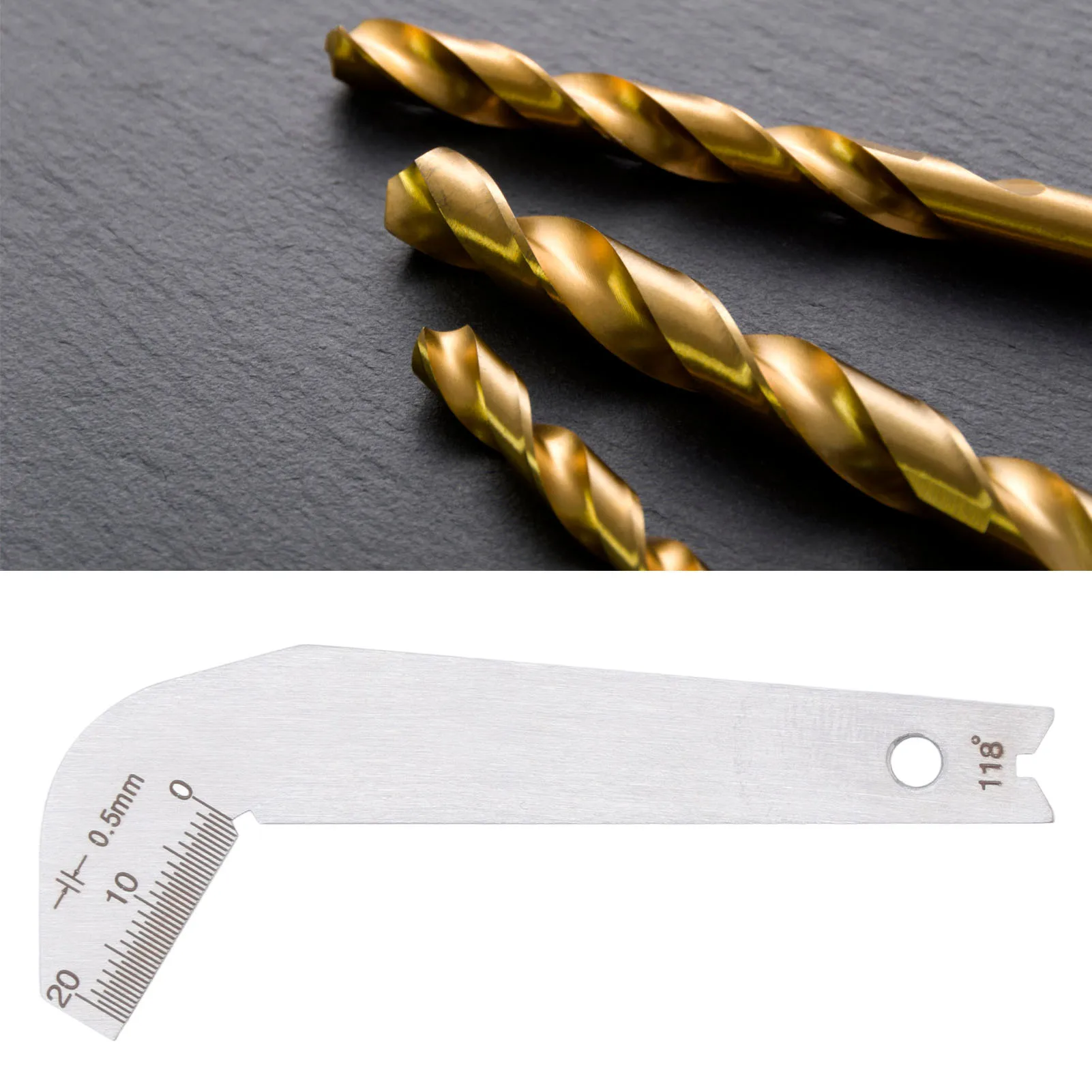 Drill Bit Sharpening Gauge Drill Bit Sharpening Gauge Stainless Steel 0.5mm Accurate 118° Angle Drill Sharping Tool