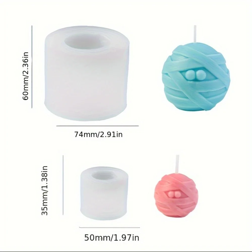

2026-DIY Injured Ghost Silicone Candle Mould 3D Bandage Big Eyeballs Halloween Decor Making Tool DIY Cartoon Resin Plaster Craft