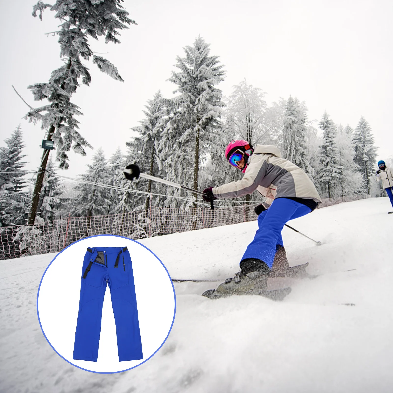 

Fleece Lined Hiking Pants Waterproof Windproof Thermal Outdoor Ski Trousers For Winter Sports Mountaineering Climbing Insulated