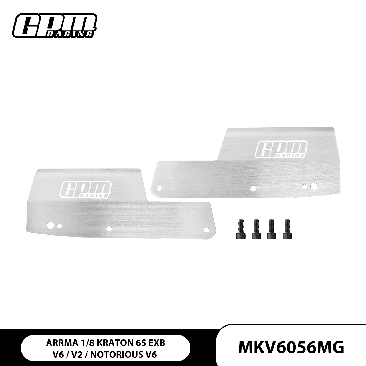 Gpm protetores traseiros de aço inoxidável para arrma 1/8 kraton 6s exc 4x4 rtr caminhão de velocidade sem escova-ARA8708v6