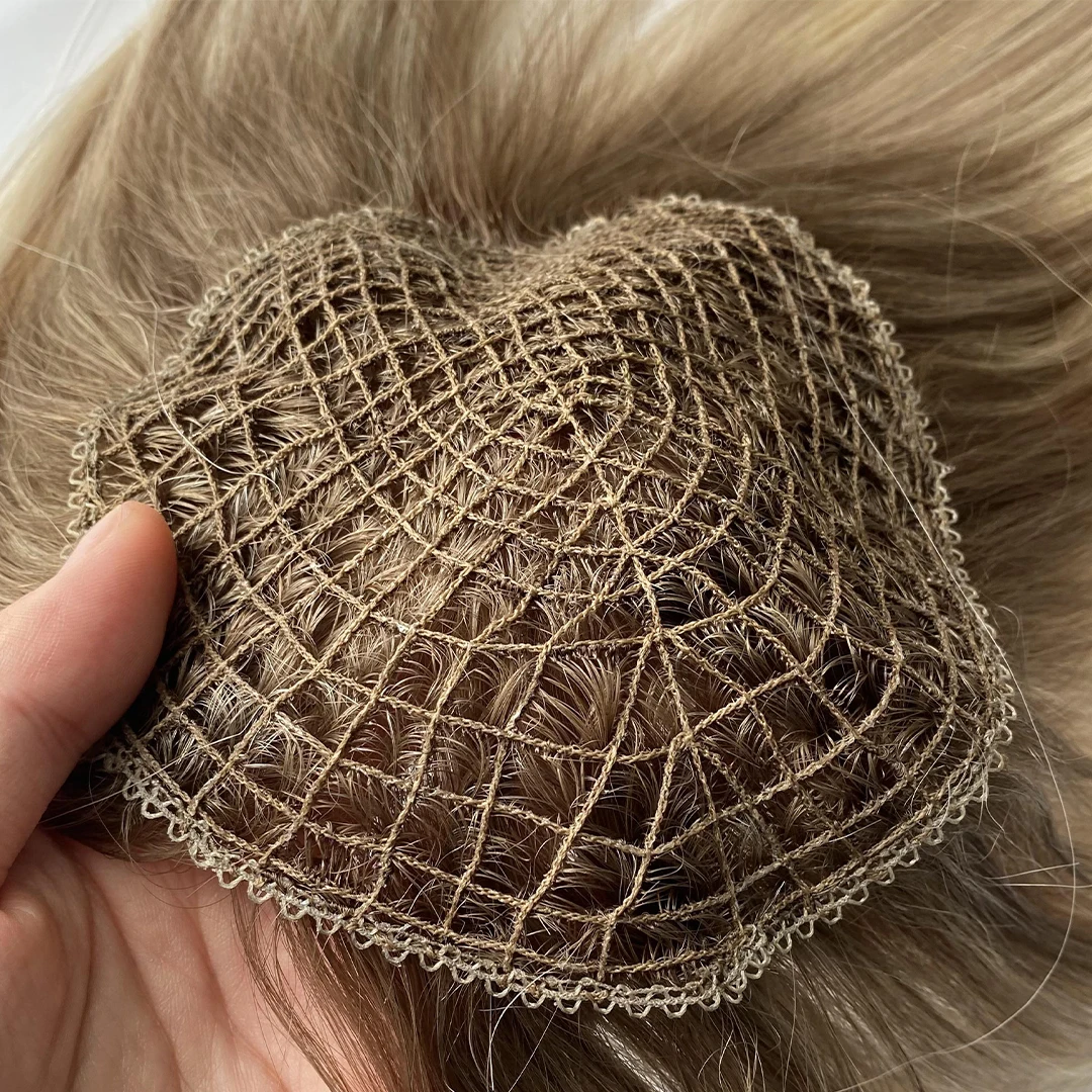 

2025 New Arrival Fish Net Base Topper 100% Human European Remy Hair Topper For White Women