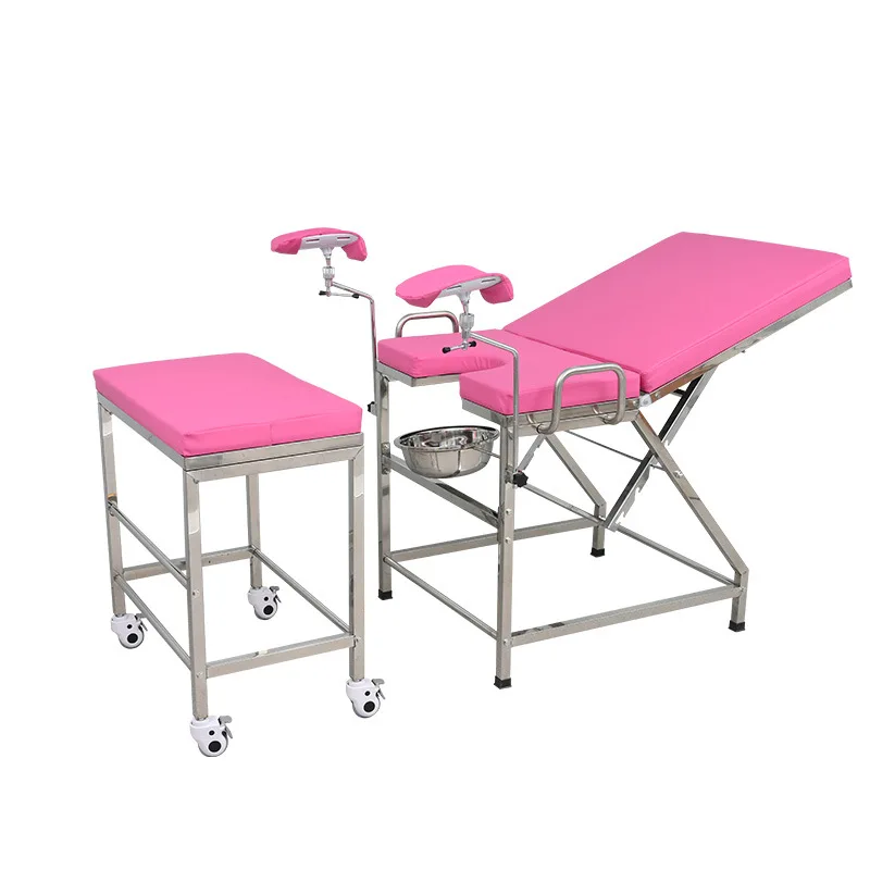 hospital medical Stainless steel obstetric folding gynecological delivery childbirth beds