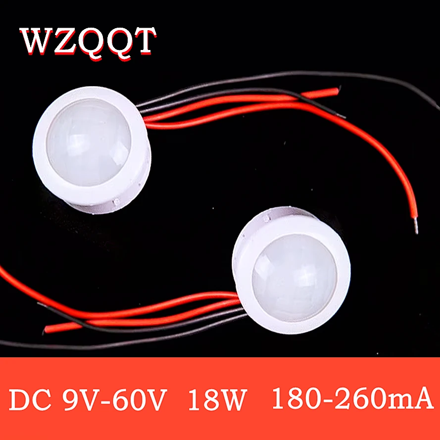 DC9V-60V PIR Automatic Sensor Light Switch LED Infrared Motion Sensor Detection Mini LED Sensitive Night Light Indoor Outdoor