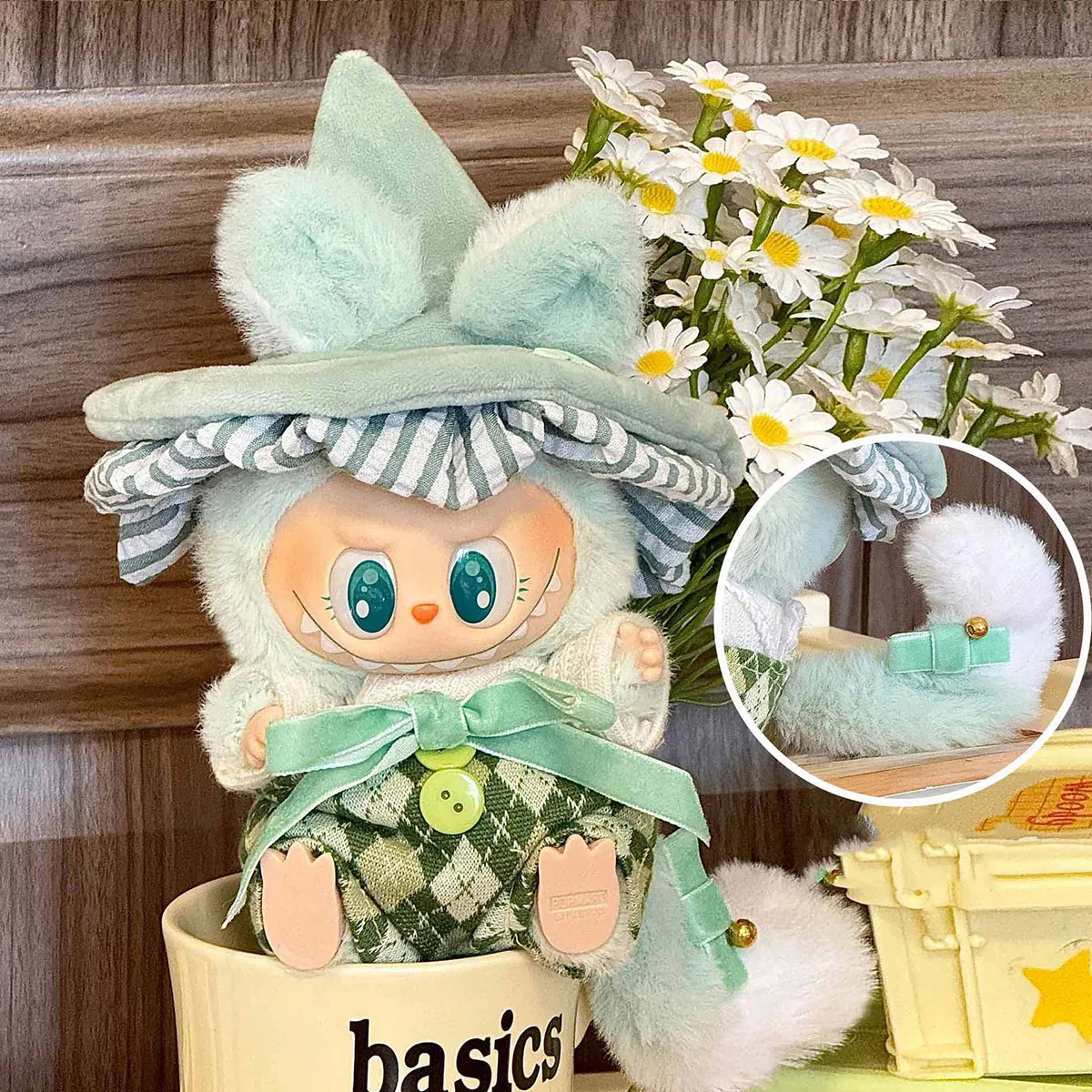 Simpatici accessori per vestiti per bambole in peluche per Labubu V2 V1 Set di abiti da festa Regali per abiti da elfo piccolo