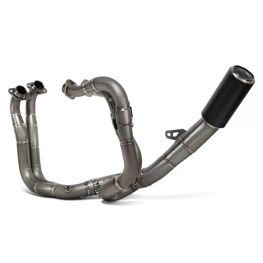 Titanium Header Pipe + Integrated SC Carbon Fiber Mid & Rear Exhaust for Motorcycle Modification, Fits RSV4 2015-2025