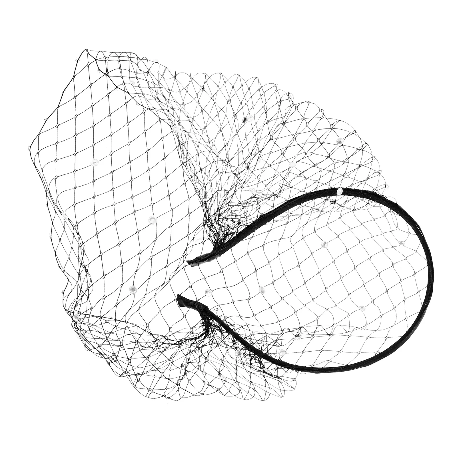 

Rhinestone Veil Headband Elegant Fascinator For Tea Party Banquet Wedding Bridal Mesh Hat Women Hair Accessories