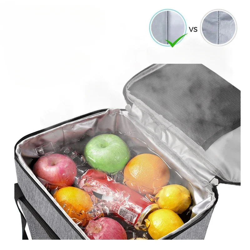 10/15/24L Picnic Bag Thermal Insulated Lunch Bag Box Handbag Wine Beer Cooler Crossbody Shoulder Bag Camping Food Container