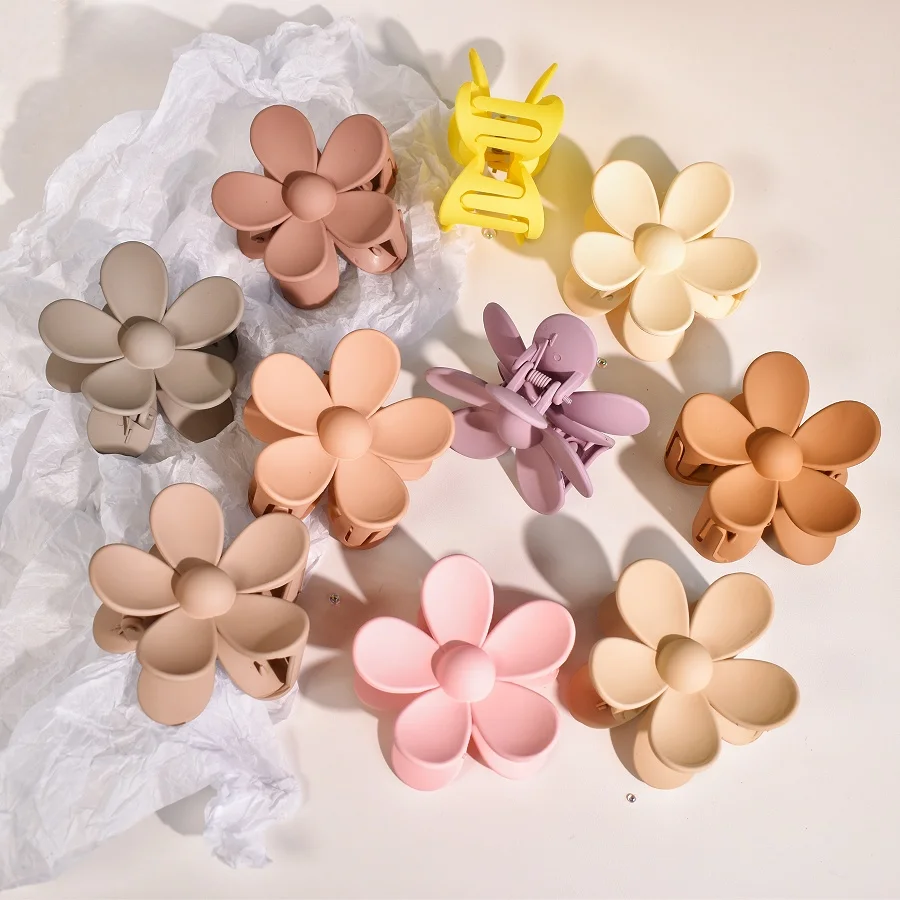

10PCS/SET Women's matte Maillard Color Floral Hair Claw thick hair Long hair thin hair suitable for casual holiday style women's