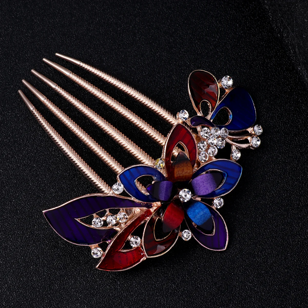 مشط شعر على شكل زهرة من حجر الراين دبوس شعر أنيق للعروس لحفلات الزفاف والحفلات الراقصة وإكسسوارات أزياء أغطية الرأس للشعر