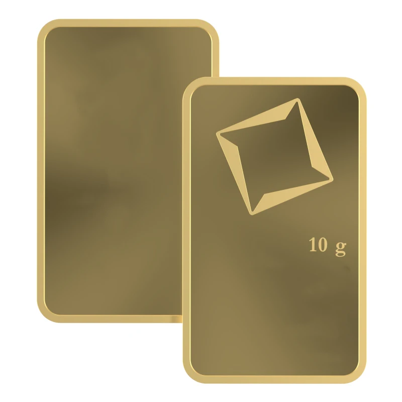 2026 Non-Magnetic Swiss Style 1/2.5/5/10/20/31/1oz/50g Bullion Ingots Gold Plated Bar with Serial Number for collection gift